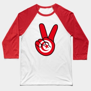 Tunisia Flag V Sign Baseball T-Shirt